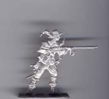 Franz. Musketier im Feuer, vorgehend