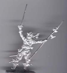 Offizier zu Fuß, Schwede, zum Angriff führend 