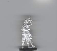 Musketier ohne Kopfbedeckung, Hut in der Hand, Schweiß wischend