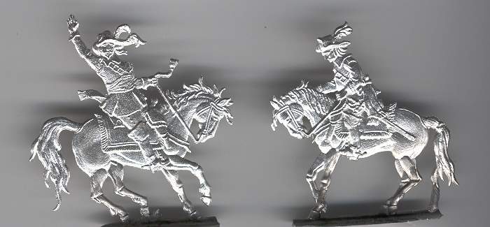 Offizier zu Pferd, Befehl zur höheren Gangart / Offizier zu Pferd, Pferd beruhigend